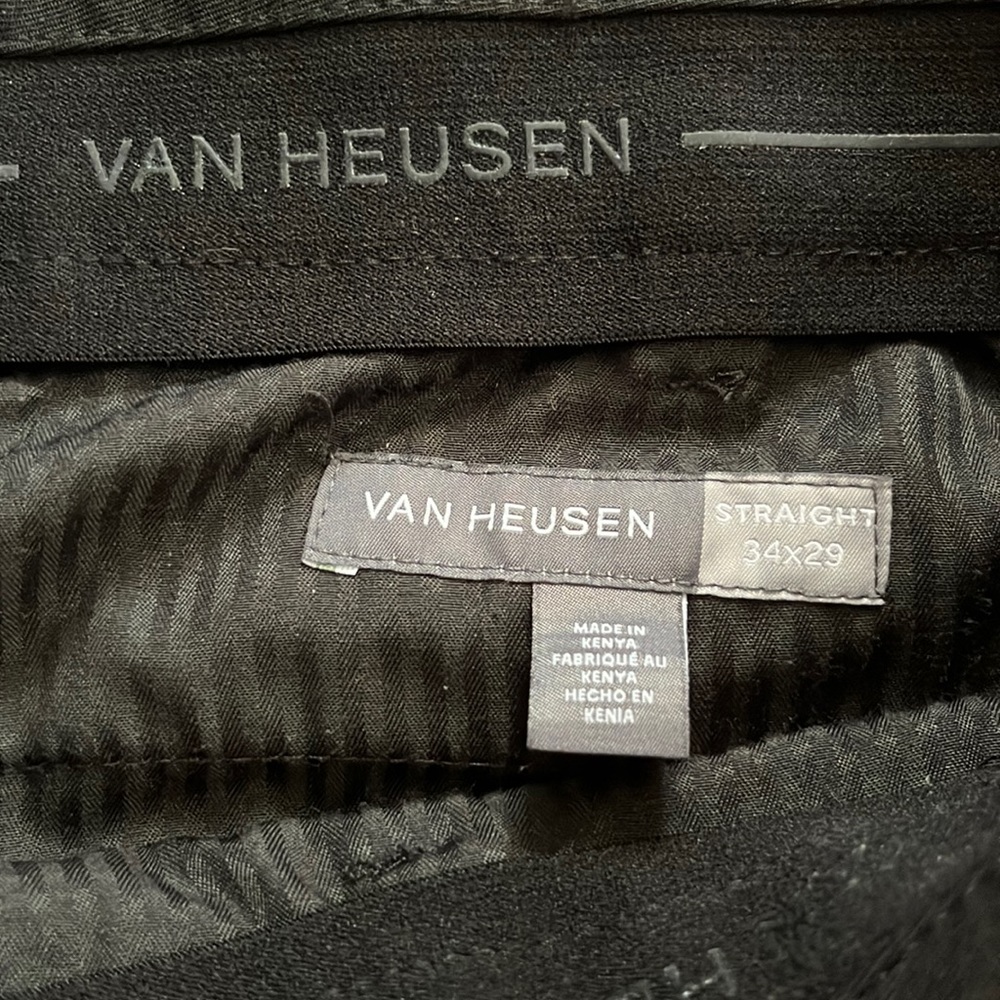 Van Heuser 34x29 Black straight leg dress pants